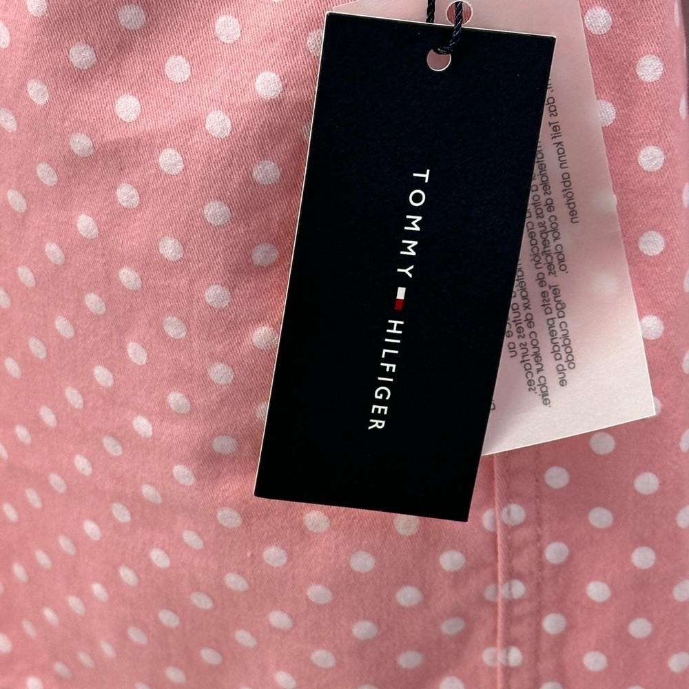 Tommy Hilfiger Pink Polka Dot Faux Wrap Hollywood Shorts - Pink White - size 2 - Picture 10 of 12